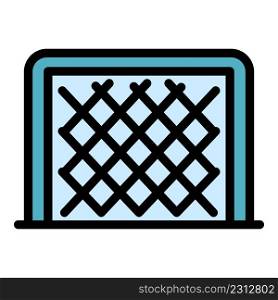 Soccer gate icon. Outline soccer gate vector icon color flat isolated. Soccer gate icon color outline vector