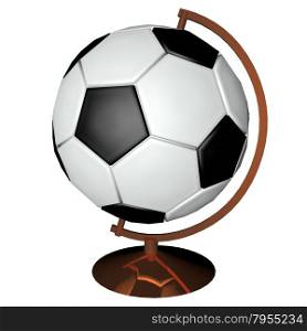 Soccer globe isolated over white background, 3d render, square image