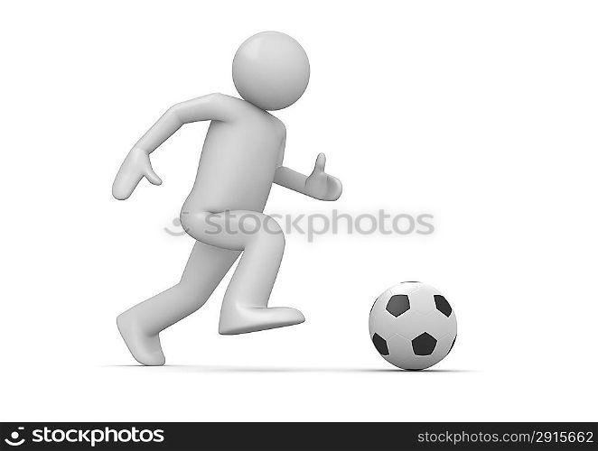 Soccer player (3d isolated characters on white background, sports series)