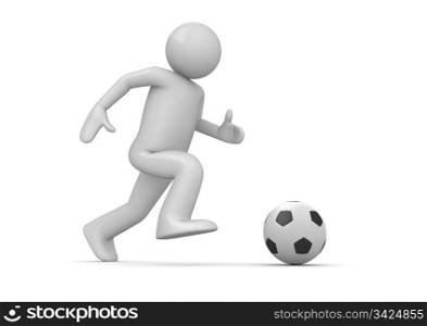 Soccer player (3d isolated characters on white background, sports series)