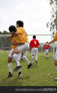 Soccer Players Celebrating a Goal