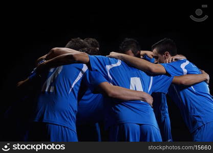 soccer players team group isolated on black background