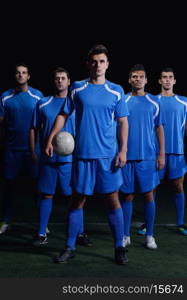 soccer players team group isolated on black background