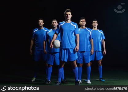 soccer players team group isolated on black background