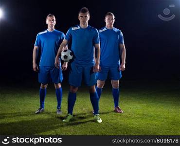 soccer players team group isolated on black background