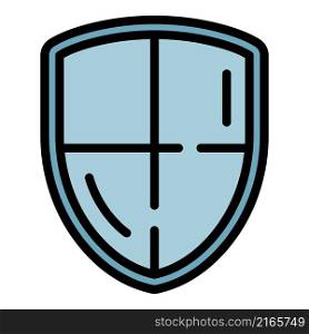 Soccer shield icon. Outline soccer shield vector icon color flat isolated. Soccer shield icon color outline vector