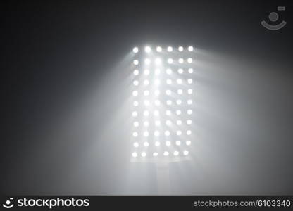 soccer stadium lights reflectors against black background