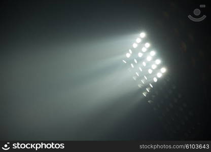 soccer stadium lights reflectors against black background