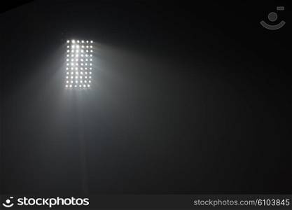 soccer stadium lights reflectors against black background