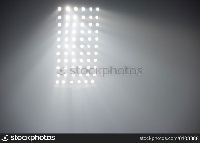 soccer stadium lights reflectors against black background