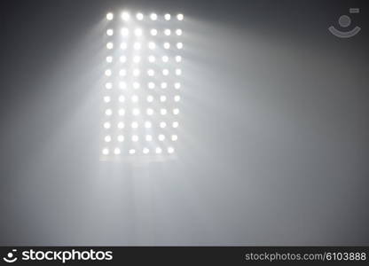 soccer stadium lights reflectors against black background