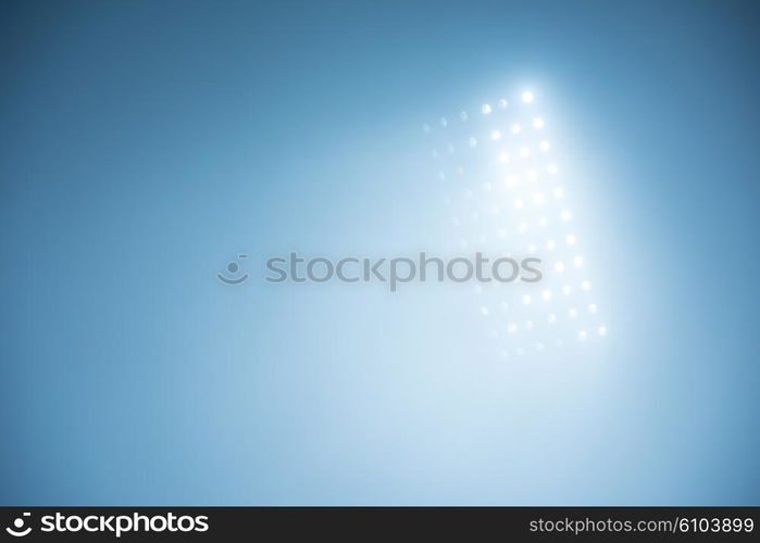 soccer stadium lights reflectors against black background