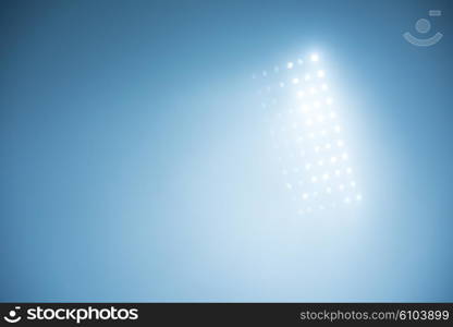 soccer stadium lights reflectors against black background