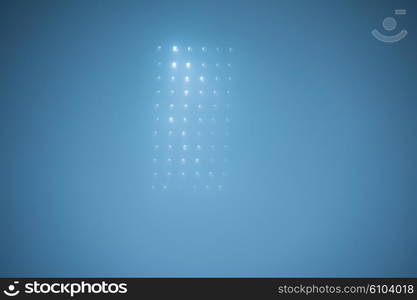 soccer stadium lights reflectors against black background