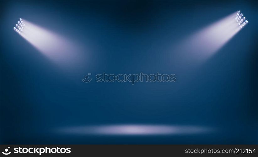 soccer stadium lights reflectors against blue background