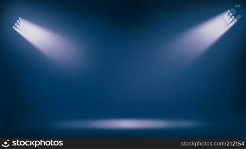 soccer stadium lights reflectors against blue background
