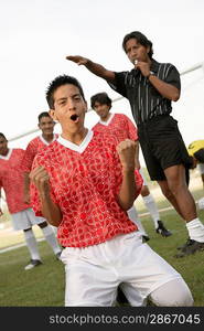 Soccer Team Celebrating a Win