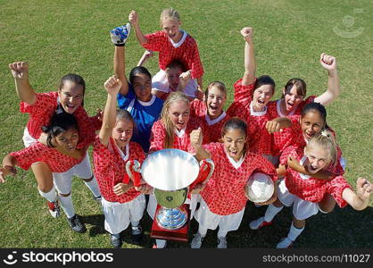 Soccer Team Celebrating Victory