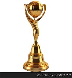 Soccer world cup Trophy golden isolated on transparent