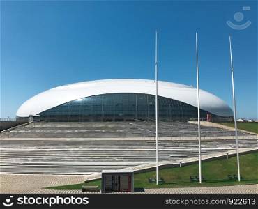 Sochi/Russia - August 2019: Shayba Arena in Olympic Park