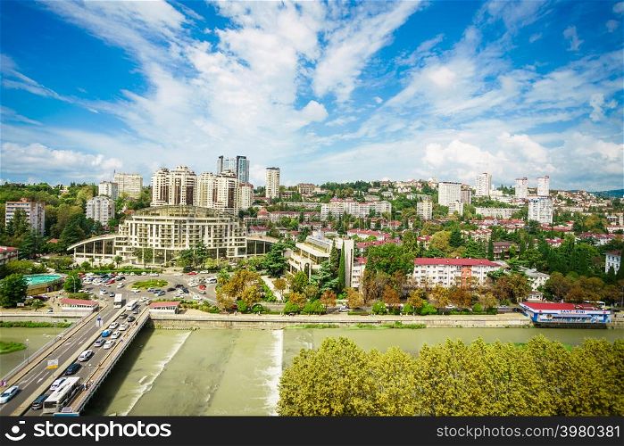 SOCHI, RUSSIA - SEPTEMBER 01, 2018: Cityscape of Sochi. RUSSIA. view from above