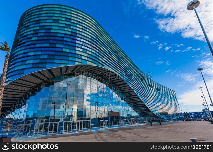 SOCHI, RUSSIA -YANUARY 16, 2016: Iceberg Skating Palace at Olympic Park in Adlersky District
