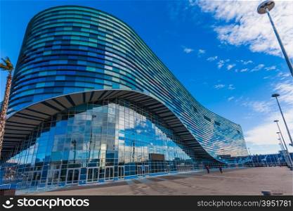 SOCHI, RUSSIA -YANUARY 16, 2016: Iceberg Skating Palace at Olympic Park in Adlersky District