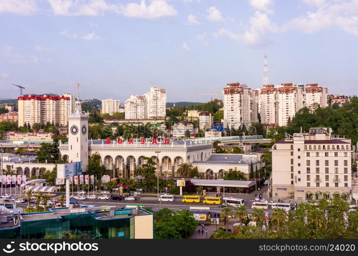 Sochl, Russia, May, 13, 2016. The railway station in Sochi