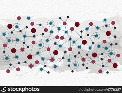 Social interaction and communication. Background conceptual image with grid representing social networking concept