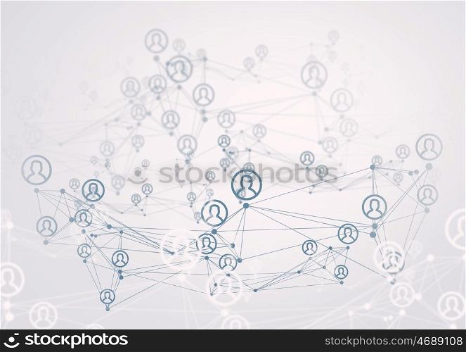 Social interaction concept. Background image with connection lines as concept of networking