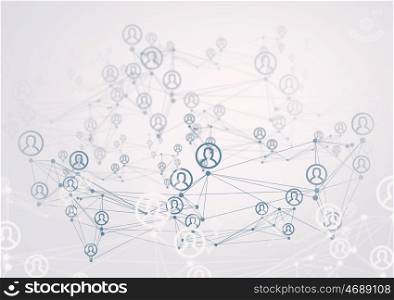 Social interaction concept. Background image with connection lines as concept of networking