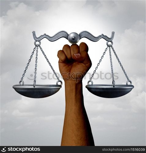 Social justice and equal rights awareness concept as a civil liberties and racial equality laws and government minority policy symbol with 3D illustration elements.