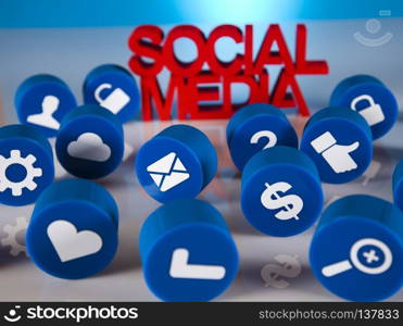 Social media communication,Internet concept, media icons set