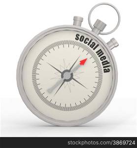 Social media compass image with hi-res rendered artwork that could be used for any graphic design.. Social media compass