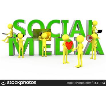 Social media concept over white. computer generated image