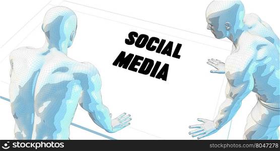 Social Media Discussion and Business Meeting Concept Art. Social Media