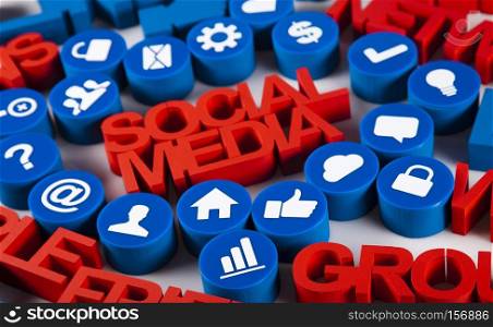 Social media icons set, modern vivid theme