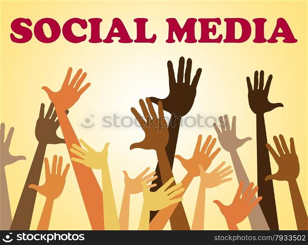 Social Media Indicating Hands Together And Human