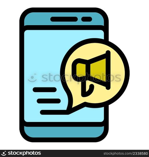 Social media marketing icon. Outline social media marketing vector icon color flat isolated. Social media marketing icon color outline vector