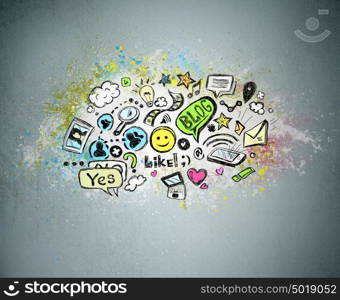 Social media symbols background