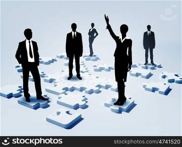 Social network and human figures. Symbol of social network and human figures