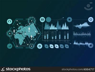 Social network concept. Web sites infographic design representing global connection concept