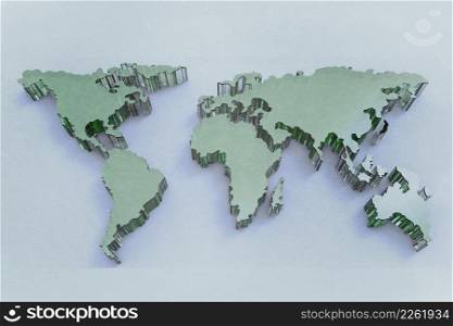social network human 3d on world map as vintage style concept