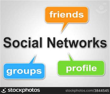 Social Network Words Showing Blogging Forums And Online