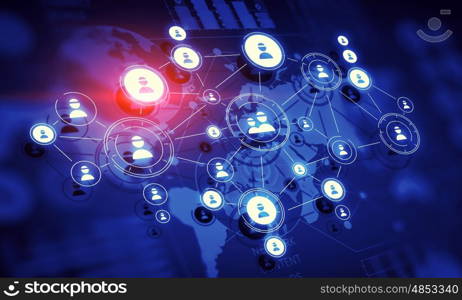 Social networking scheme. Background image with web social connection concept