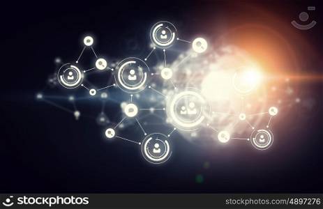 Social networking scheme. Background image with web social connection concept