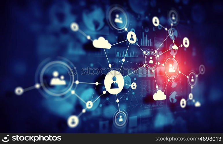 Social networking scheme. Background image with web social connection concept