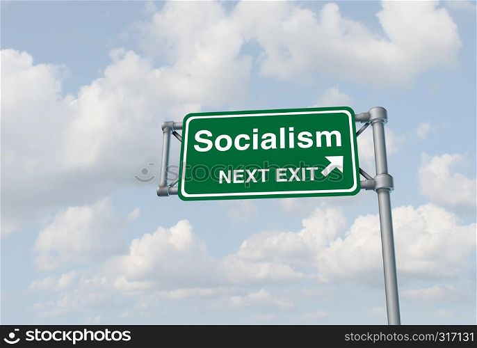 Socialism political ideology and socialist country or social democrat concept as a 3D illustration.