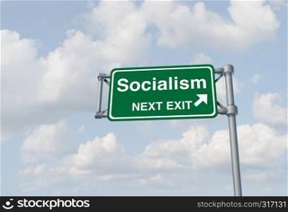 Socialism political ideology and socialist country or social democrat concept as a 3D illustration.