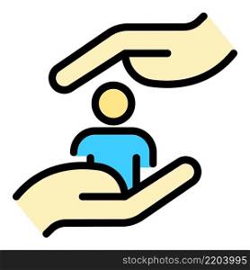 Sociology care icon. Outline sociology care vector icon color flat isolated. Sociology care icon color outline vector